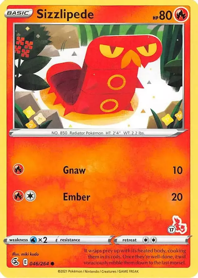Sizzlipede [#17 Cinderace Stamped] - Pokemon Promo #17