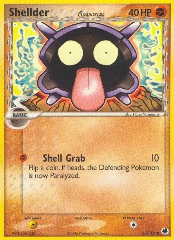 Shellder - Pokemon Dragon Frontiers #63