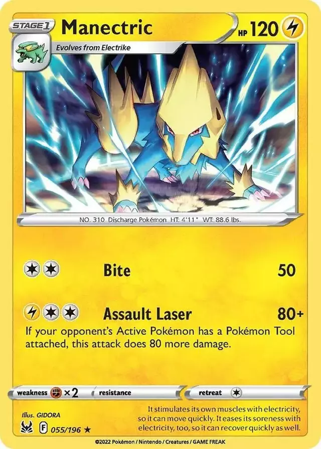 Manectric [Reverse Holo] - Pokemon Lost Origin #55