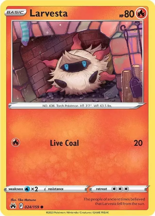 Larvesta [Reverse Holo] - Pokemon Crown Zenith #24
