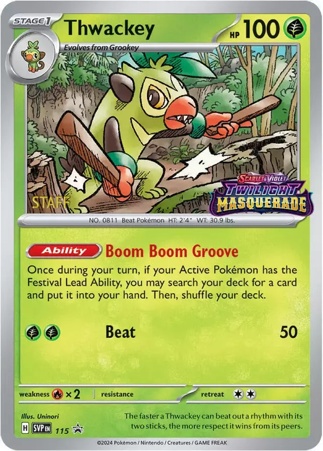 Thwackey [Prerelease Staff] - Pokemon Scarlet & Violet Promos #115