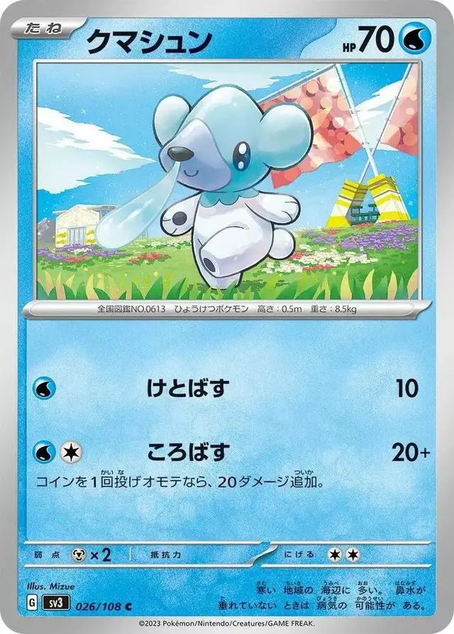 Cubchoo - Pokemon Japanese Ruler of the Black Flame #26