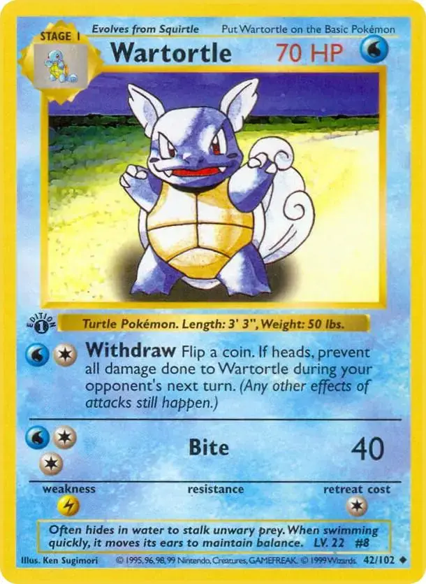 Wartortle [1st Edition] - Pokemon Base Set #42