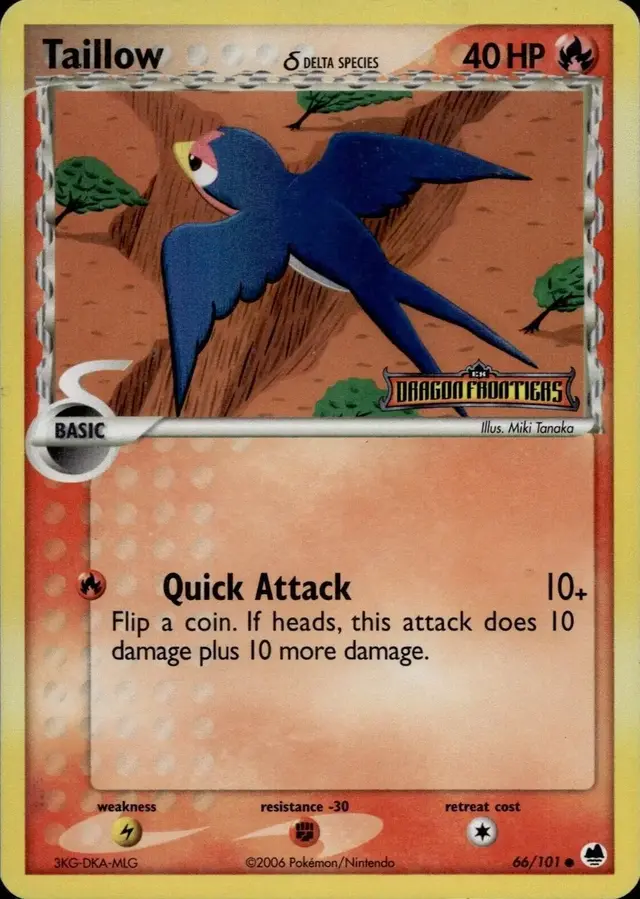 Taillow [Reverse Holo] - Pokemon Dragon Frontiers #66