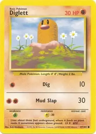 Diglett #47 - Pokemon Base Set