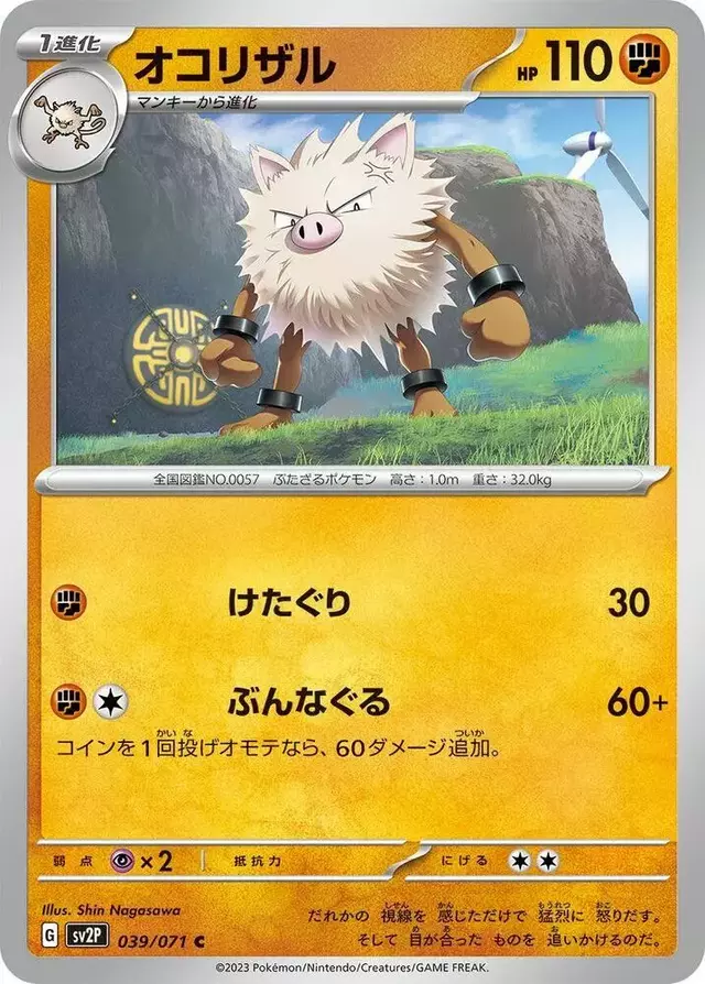 Primeape - Pokemon Japanese Snow Hazard #39