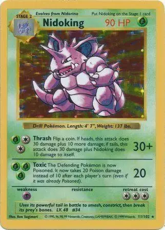 Nidoking [Shadowless] - Pokemon Base Set #11