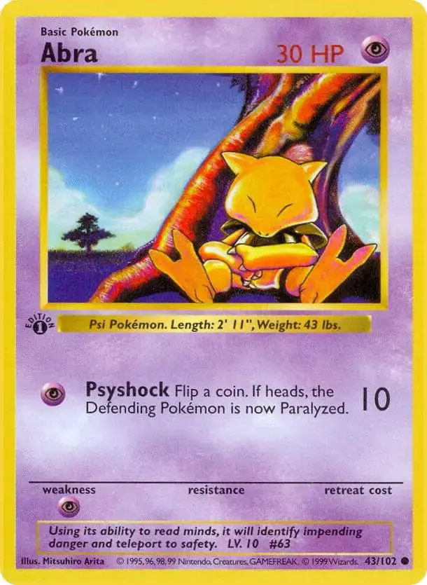 Abra [1st Edition] - Pokemon Base Set #43