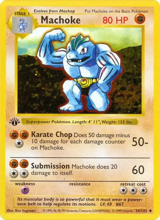 Machoke [1st Edition] - Pokemon Base Set #34