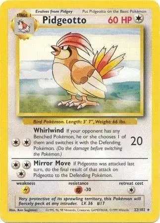 Pidgeotto #22 - Pokemon Base Set