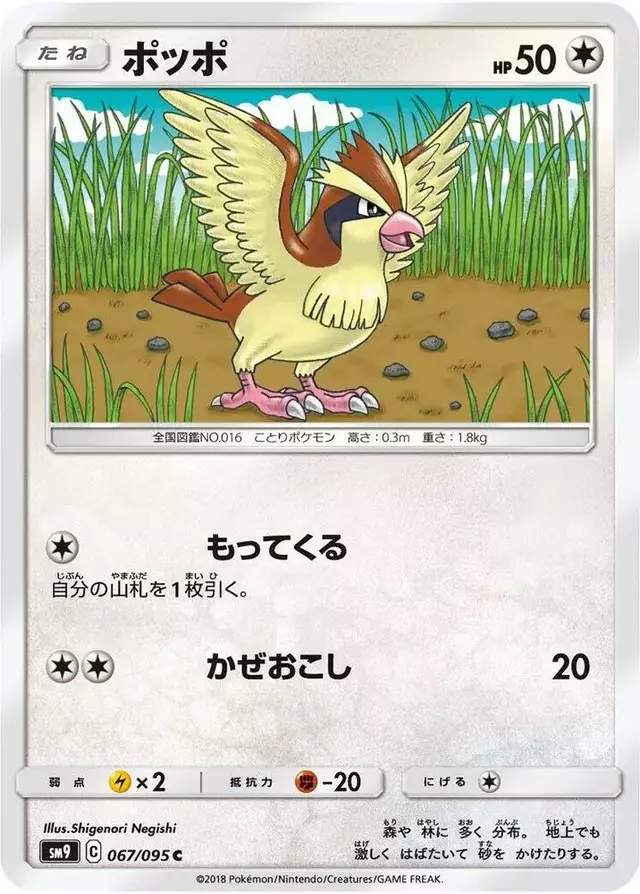 Pidgey - Pokemon Japanese Tag Bolt #67