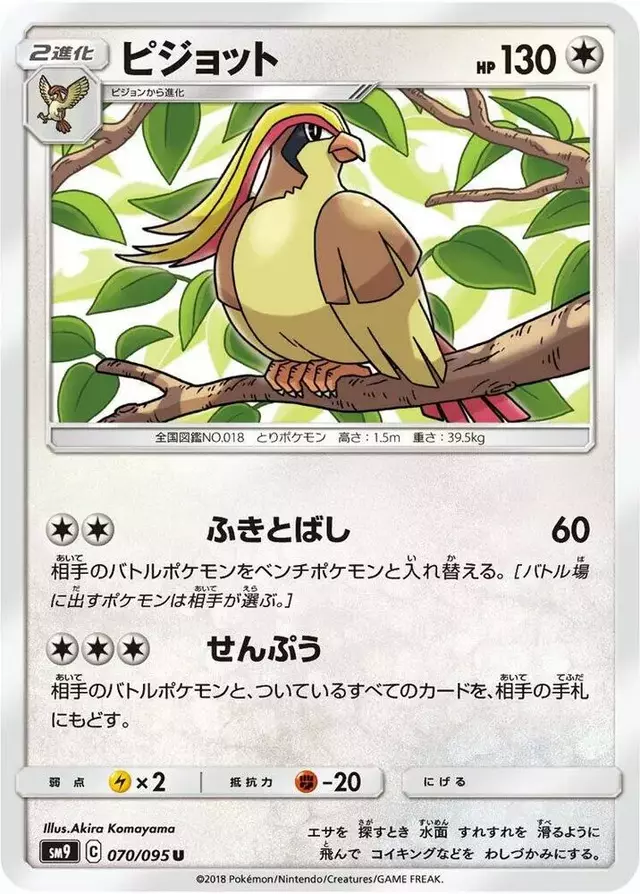 Pidgeot - Pokemon Japanese Tag Bolt #70