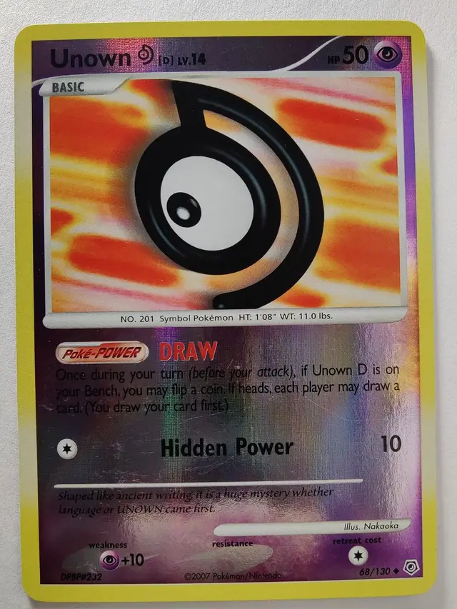 Unown D [Reverse Holo] - Pokemon Diamond & Pearl #68