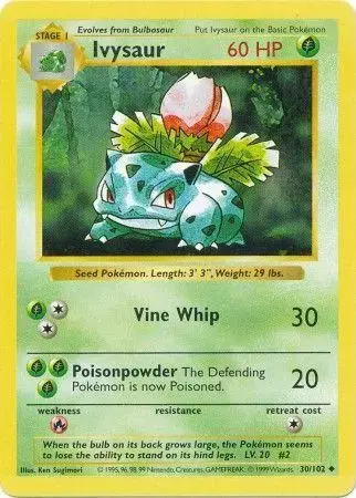 Ivysaur [Shadowless] - Pokemon Base Set #30