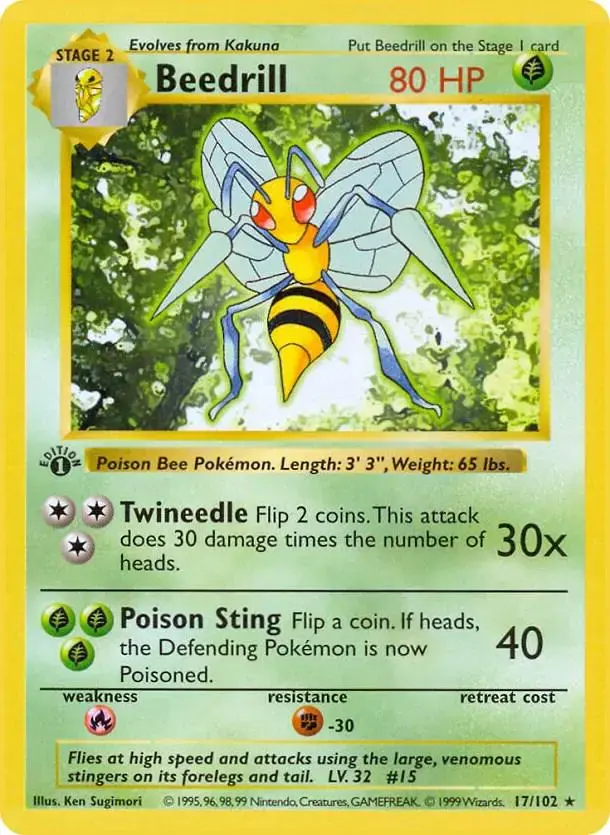 Beedrill [1st Edition] - Pokemon Base Set #17