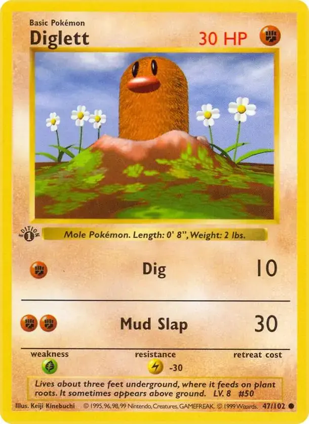 Diglett [1st Edition] - Pokemon Base Set #47