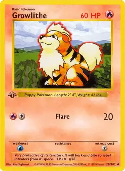 Growlithe [1st Edition] - Pokemon Base Set