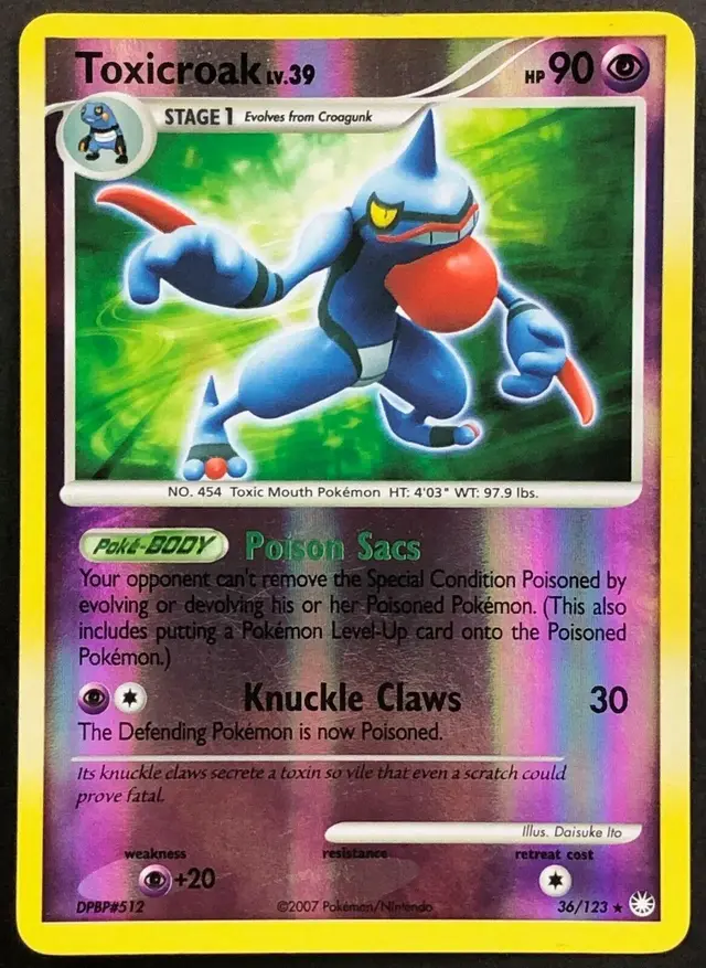 Toxicroak [Reverse Holo] - Pokemon Mysterious Treasures #36