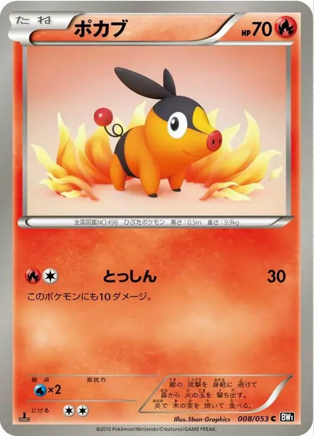 Tepig [1st Edition] - Pokemon Japanese Black Collection #8