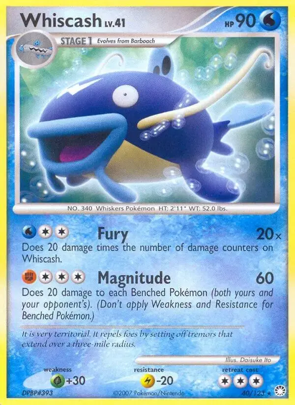 Whiscash - Pokemon Mysterious Treasures #40