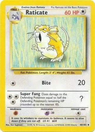 Raticate - Pokemon Base Set #40