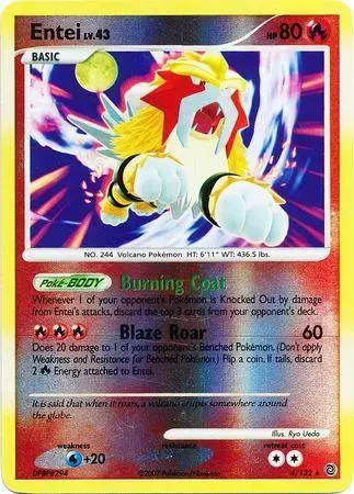 Entei [Reverse Holo] - Pokemon Secret Wonders #4