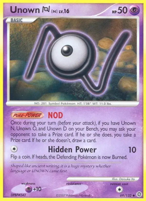 Unown N - Pokemon Secret Wonders #69