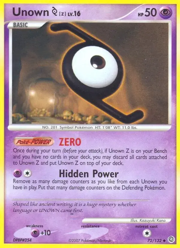 Unown Z - Pokemon Secret Wonders #72