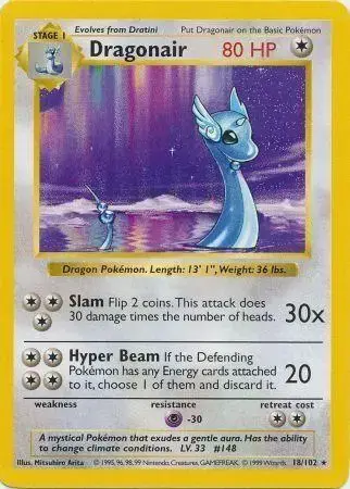 Dragonair [Shadowless] - Pokemon Base Set #18