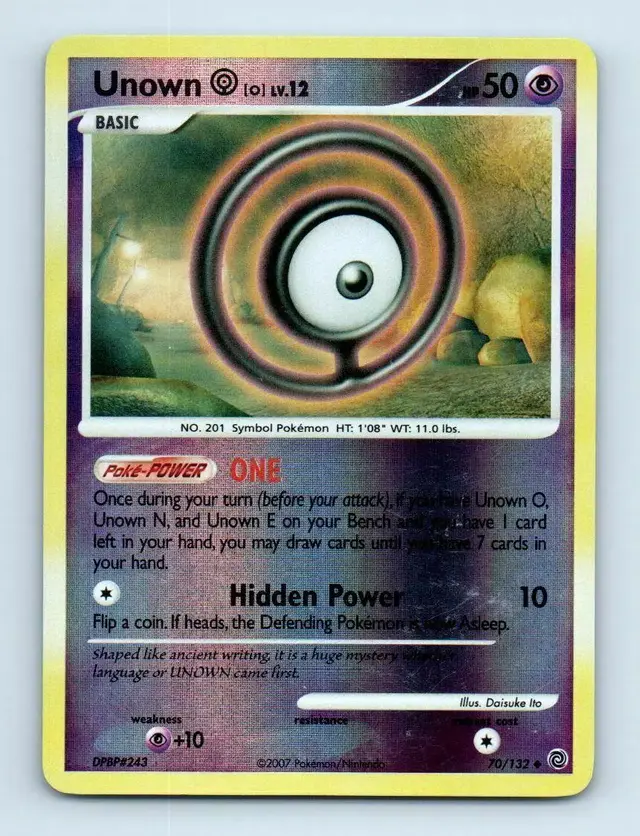 Unown O [Reverse Holo] - Pokemon Secret Wonders #70