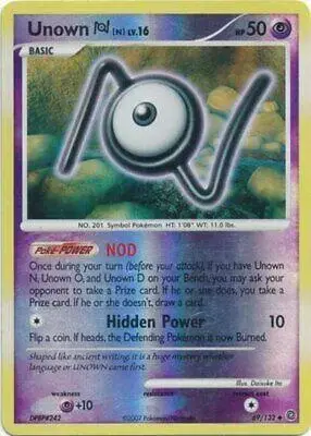 Unown N [Reverse Holo] - Pokemon Secret Wonders #69