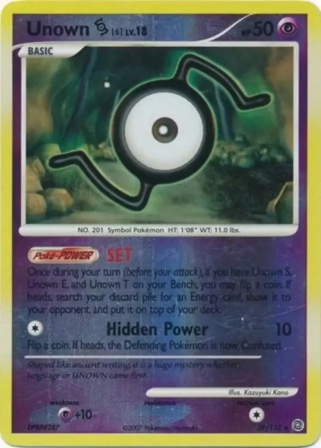 Unown S [Reverse Holo] - Pokemon Secret Wonders #39