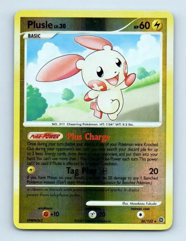 Plusle [Reverse Holo] - Pokemon Secret Wonders #36