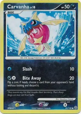 Carvanha [Reverse Holo] - Pokemon Secret Wonders #81