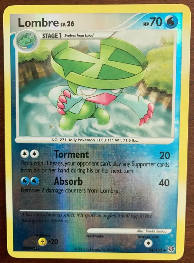 Lombre [Reverse Holo] - Pokemon Secret Wonders #54