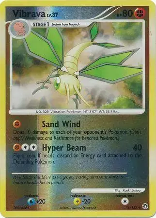 Vibrava [Reverse Holo] - Pokemon Secret Wonders #74