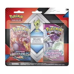 2 Booster Packs & Celebi Collector's Pin - Pokemon Sword & Shield