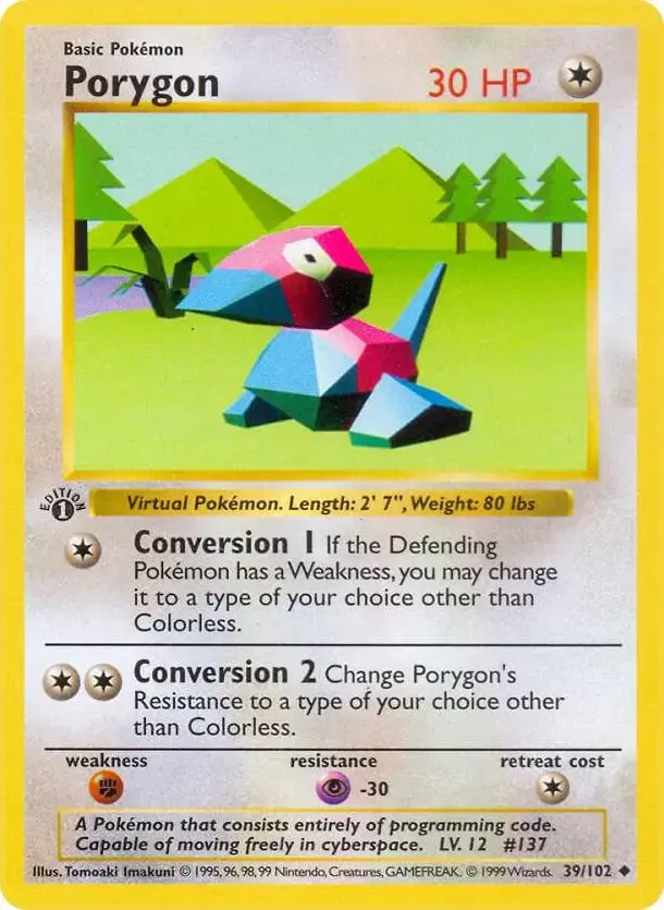 Porygon [1st Edition] - Pokemon Base Set #39
