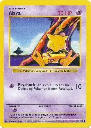 Abra [Shadowless] - Pokemon Base Set #43