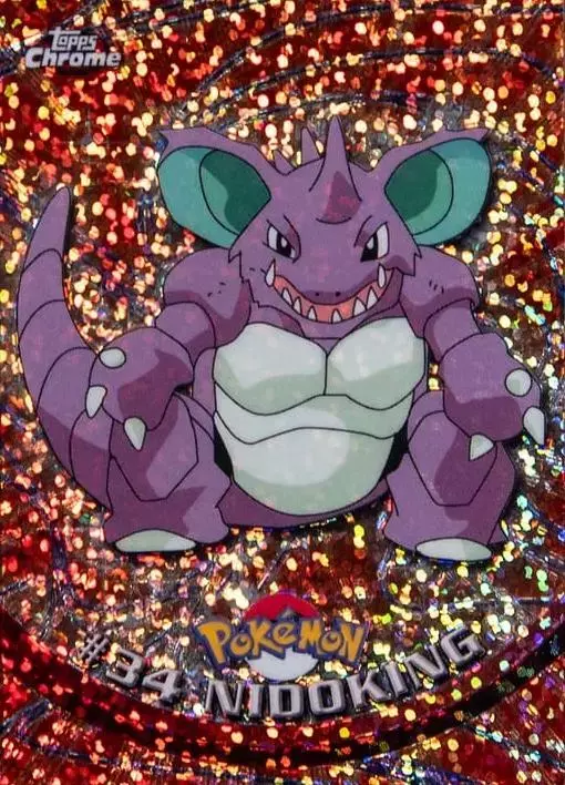 Nidoking [Sparkle] - Pokemon 2000 Topps Chrome #34