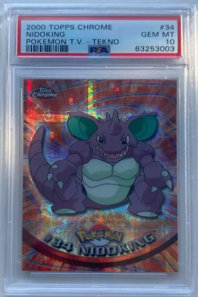 Nidoking [Tekno] - Pokemon 2000 Topps Chrome #34