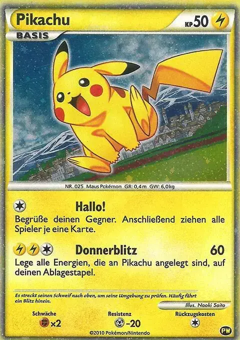 Pikachu [German] - Pokemon 2010 World Collection #PW 6