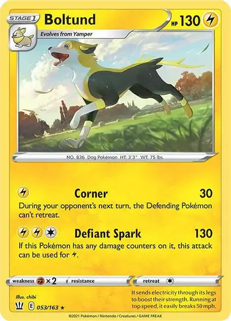 Boltund [Reverse Holo] - Pokemon Battle Styles #53