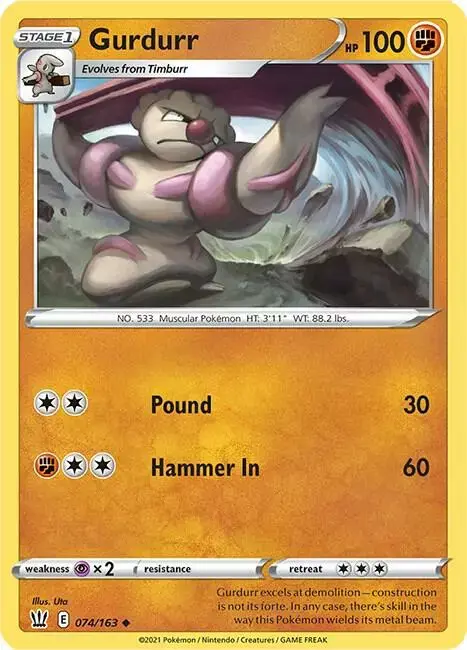 Gurdurr [Reverse Holo] - Pokemon Battle Styles #74