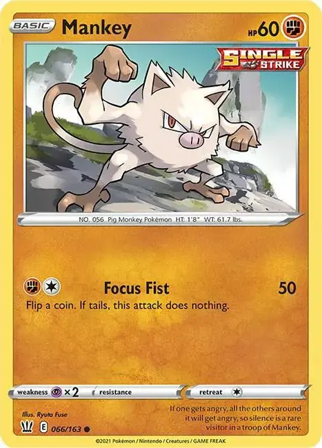 Mankey [Reverse Holo] - Pokemon Battle Styles #66