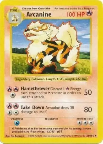 Arcanine [Shadowless] - Pokemon Base Set #23