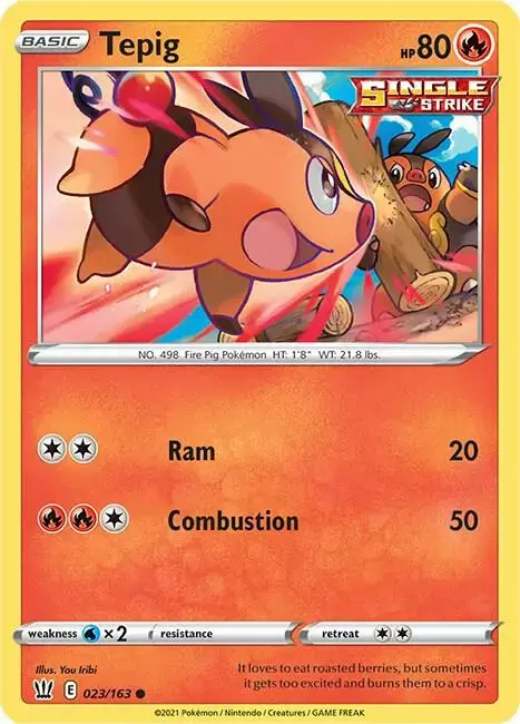 Tepig [Reverse Holo] - Pokemon Battle Styles #23