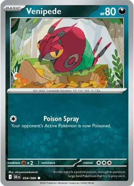 Venipede [Reverse] - Pokemon Black Bolt #54