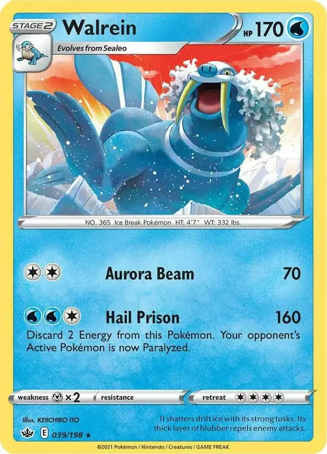 Walrein [Reverse Holo] - Pokemon Chilling Reign #39