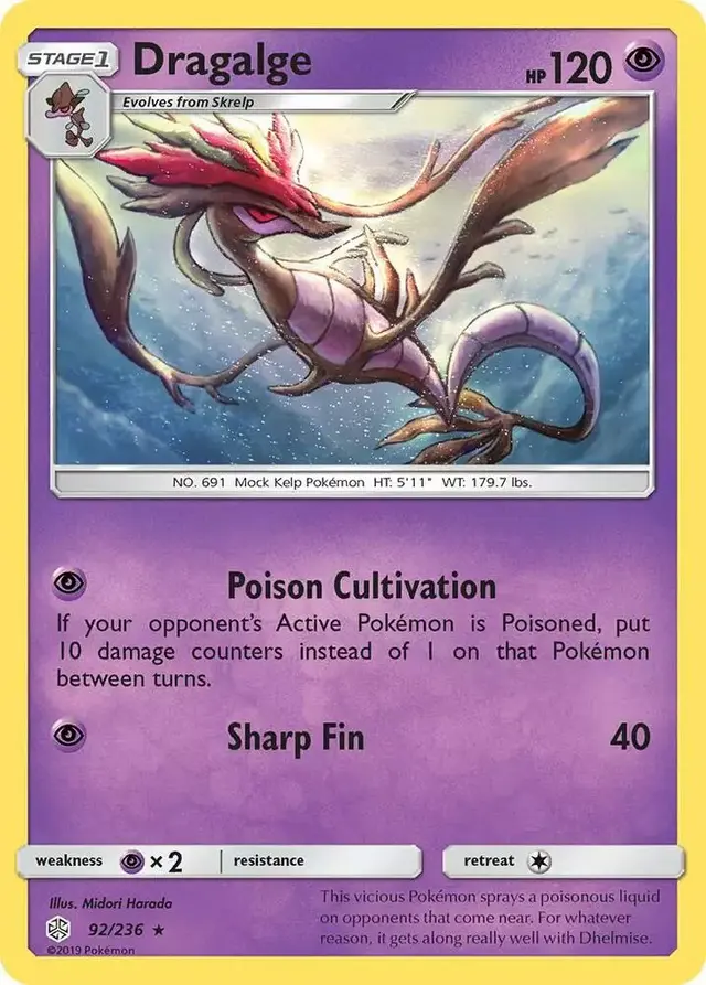 Dragalge [Reverse Holo] - Pokemon Cosmic Eclipse #92